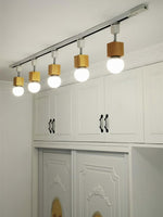 Square Solid Wood Track Ceiling Lamp