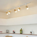 Square Solid Wood Track Ceiling Lamp