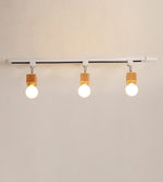 Square Solid Wood Track Ceiling Lamp