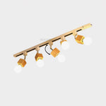 Square Solid Wood Track Ceiling Lamp
