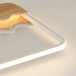 Square Wood Grain Wave Ceiling Lamp