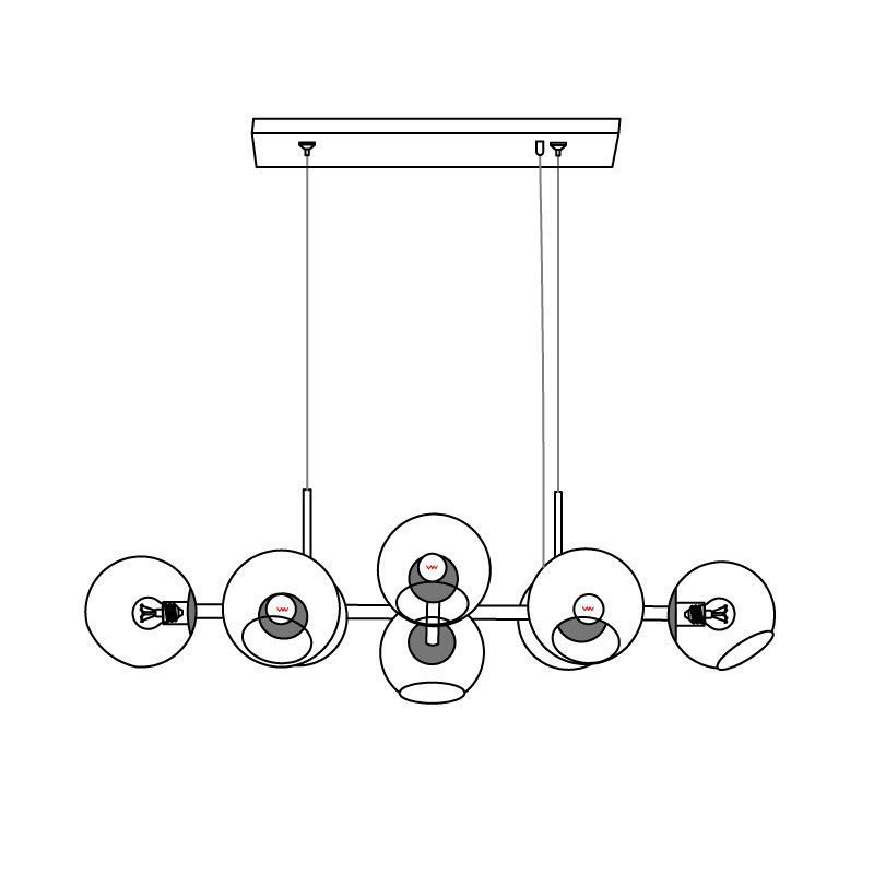 Staggered Glass Chandelier