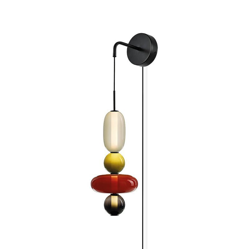 Candied Glass Wall Sconce – Hand-Blown Artisan LED Plug-In Light