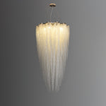 Stalizi Crystal Chandelier – Modern Cascading Waterfall Light for Dining Room and Living Room