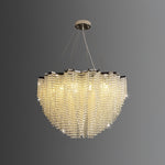 Stalizi Crystal Chandelier – Modern Cascading Waterfall Light for Dining Room and Living Room