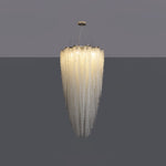 Stalizi Crystal Chandelier – Modern Cascading Waterfall Light for Dining Room and Living Room