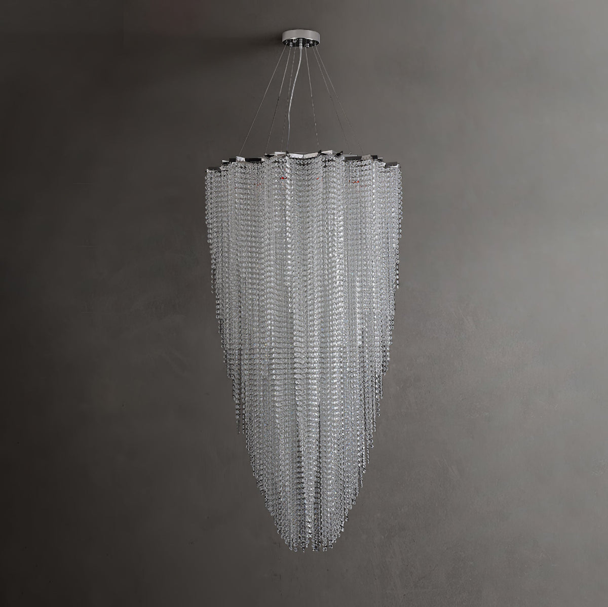 Stalizi Crystal Chandelier – Modern Cascading Waterfall Light for Dining Room and Living Room