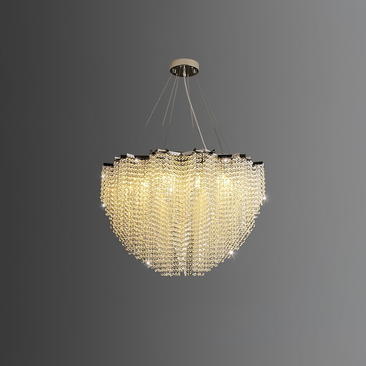 Stalizi Crystal Chandelier – Modern Cascading Waterfall Light for Dining Room and Living Room