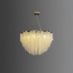 Stalizi Crystal Chandelier – Modern Cascading Waterfall Light for Dining Room and Living Room