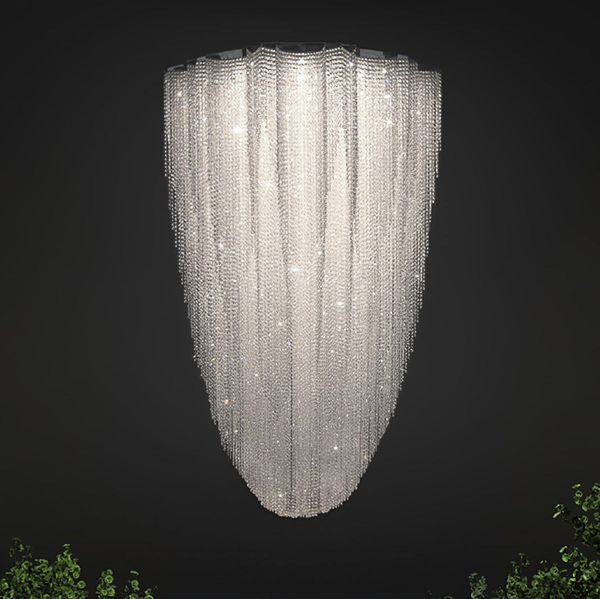 Stalizi Crystal Chandelier – Modern Cascading Waterfall Light for Dining Room and Living Room