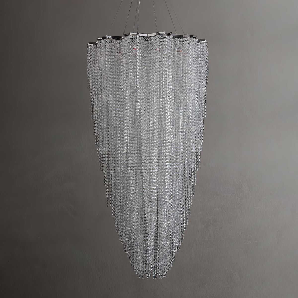 Stalizi Crystal Chandelier – Modern Cascading Waterfall Light for Dining Room and Living Room