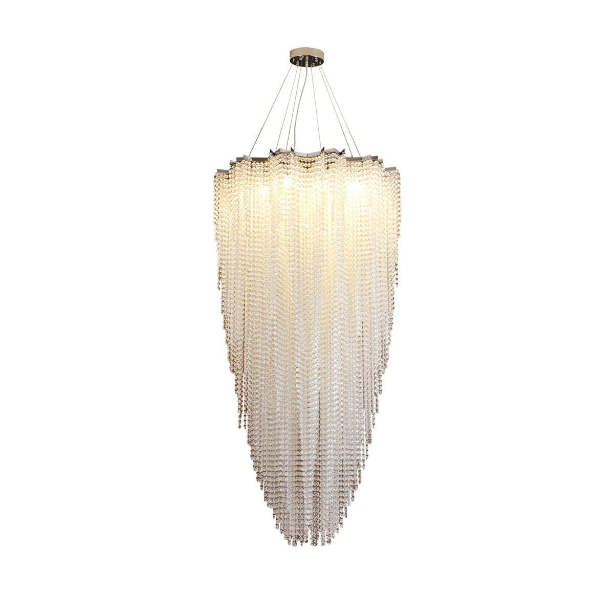 Stalizi Crystal Chandelier – Modern Cascading Waterfall Light for Dining Room and Living Room