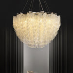 Stalizi Crystal Chandelier – Modern Cascading Waterfall Light for Dining Room and Living Room