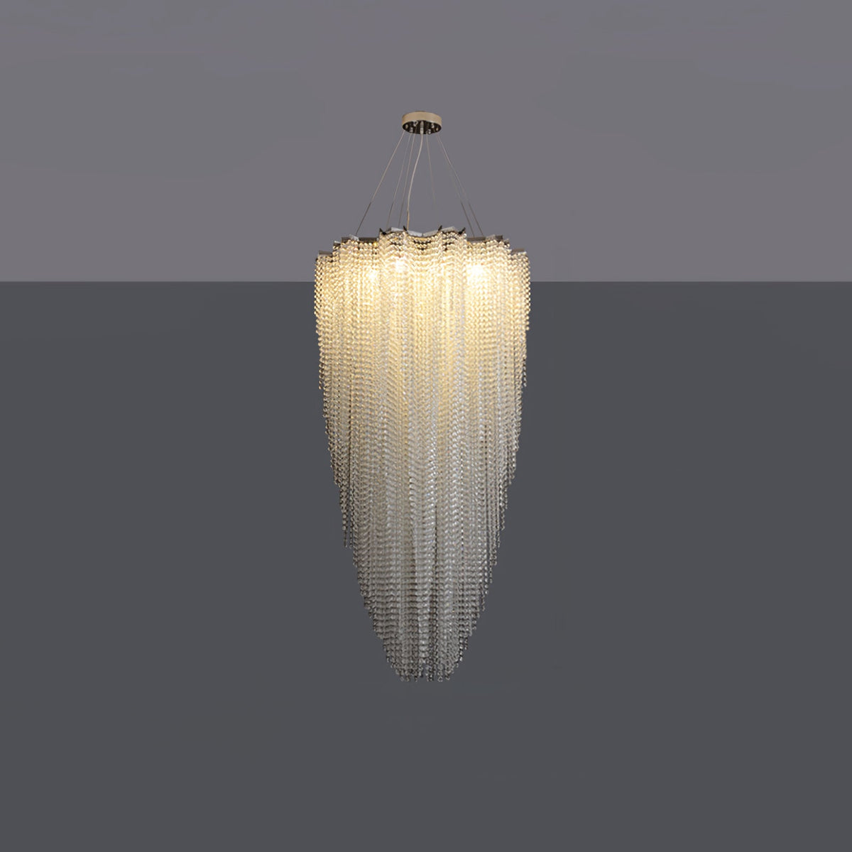 Stalizi Crystal Chandelier – Modern Cascading Waterfall Light for Dining Room and Living Room