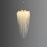 Stalizi Crystal Chandelier – Modern Cascading Waterfall Light for Dining Room and Living Room