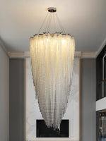 Stalizi Crystal Chandelier – Modern Cascading Waterfall Light for Dining Room and Living Room