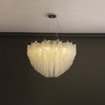 Stalizi Crystal Chandelier – Modern Cascading Waterfall Light for Dining Room and Living Room
