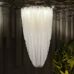 Stalizi Crystal Chandelier – Modern Cascading Waterfall Light for Dining Room and Living Room