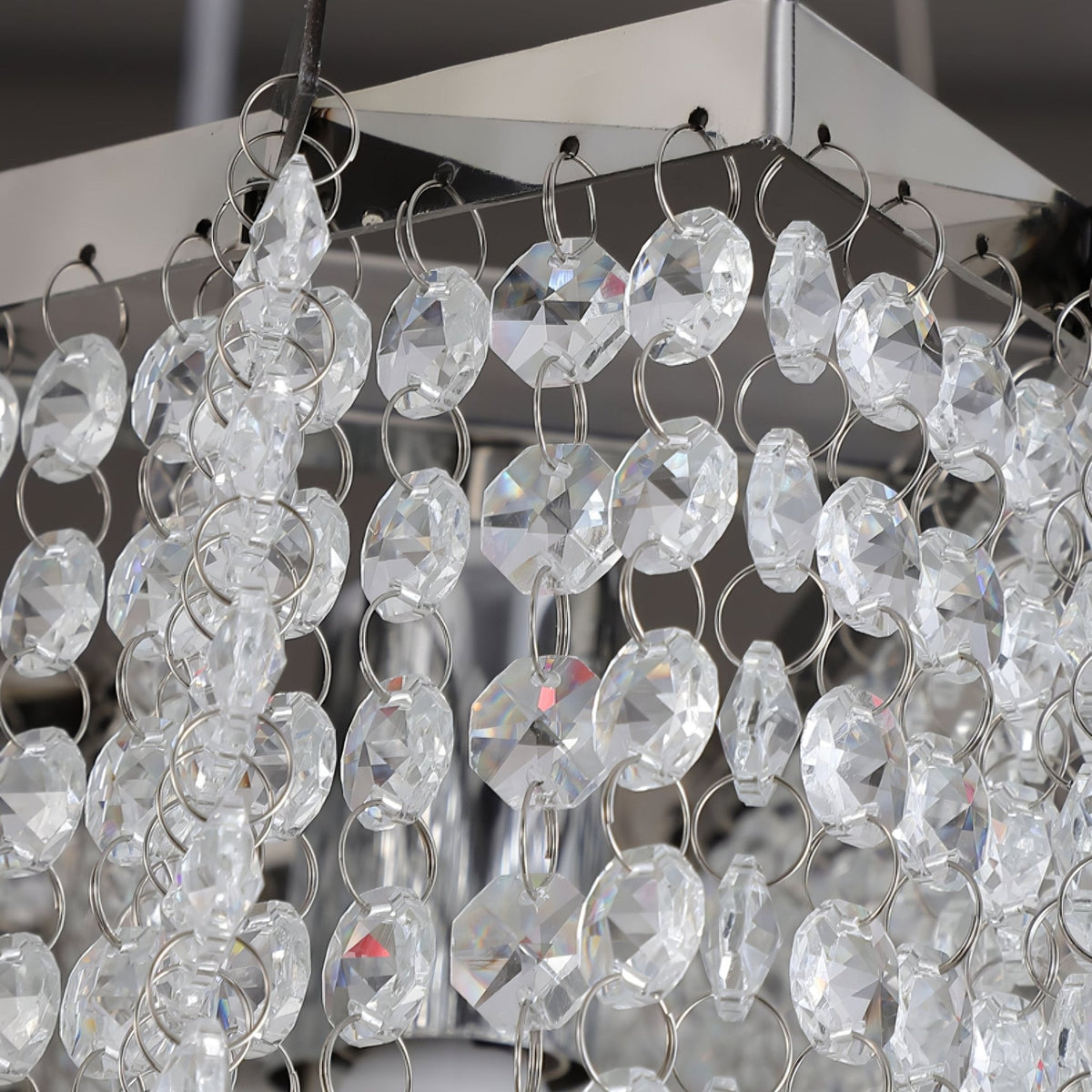 Stalizi Crystal Chandelier – Modern Cascading Waterfall Light for Dining Room and Living Room