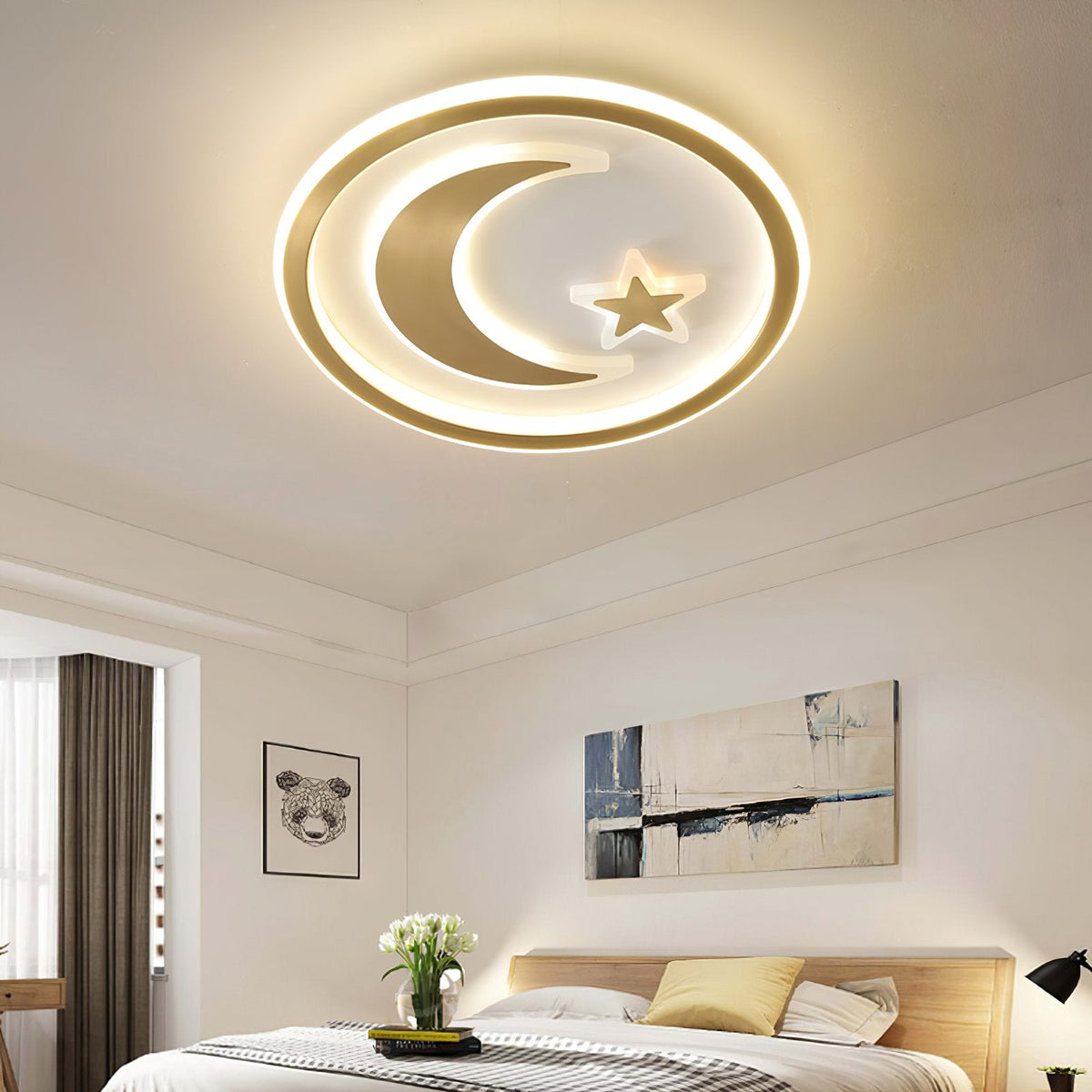 Star And Moon Ceiling Lamp