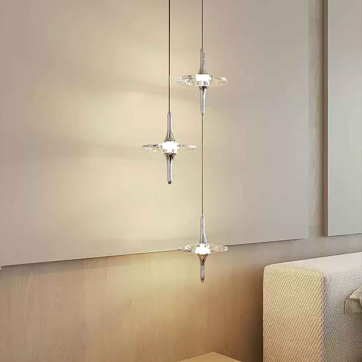 Starfall Staircase Chandelier – Modern Crystal Pendant Light for Contemporary Interiors