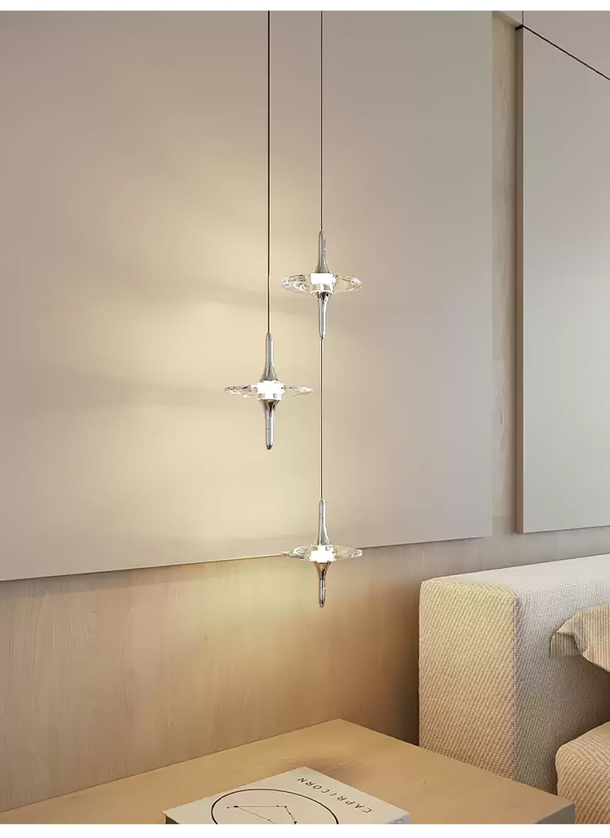 Starfall Staircase Chandelier – Modern Crystal Pendant Light for Contemporary Interiors