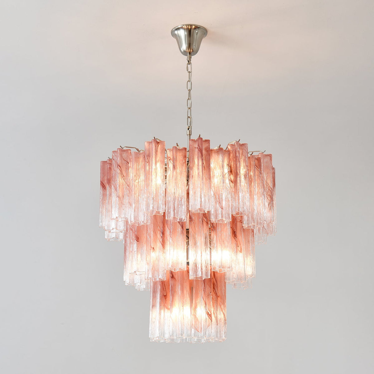 Rose Glass Tube Chandelier – Modern Designer Pendant Light
