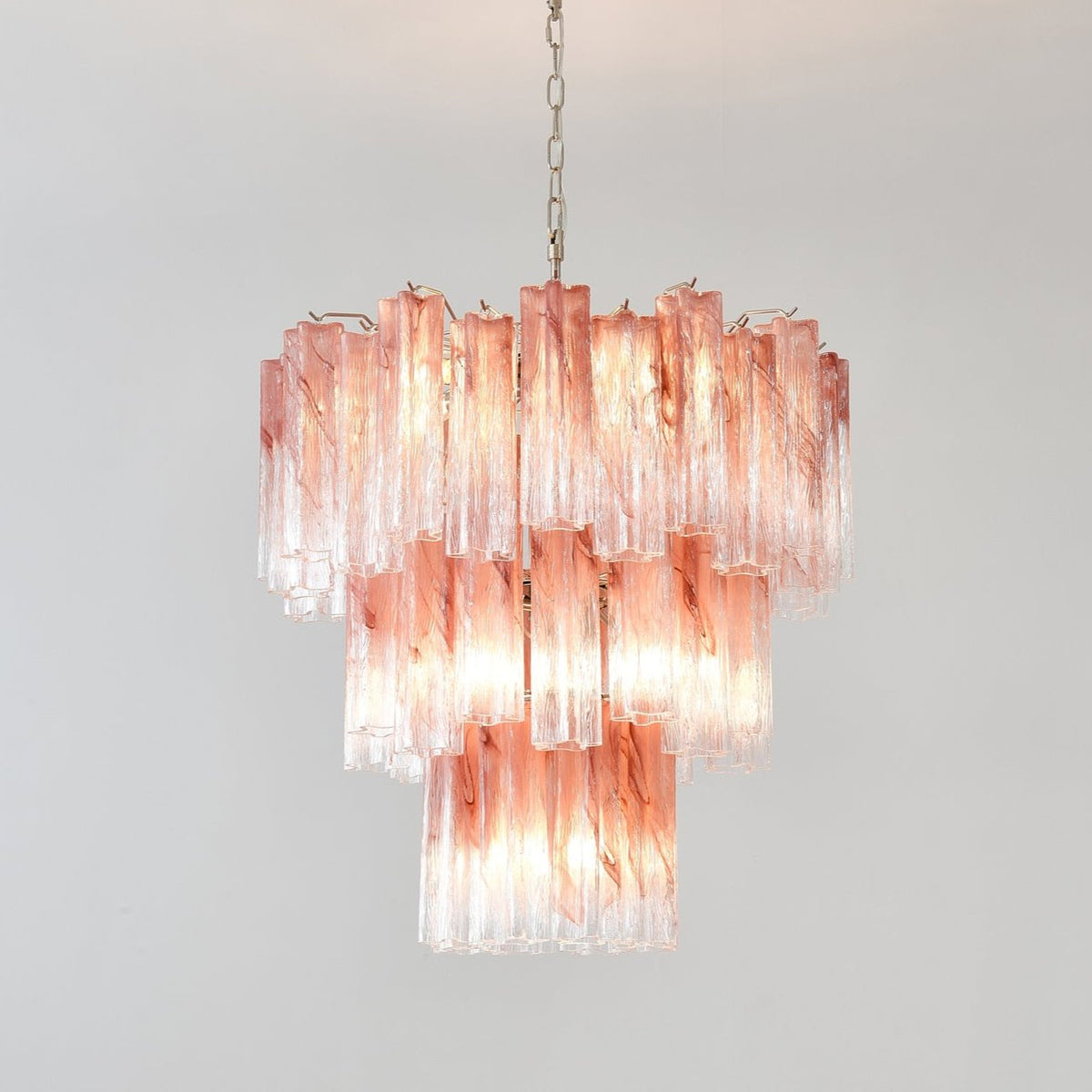 Rose Glass Tube Chandelier – Modern Designer Pendant Light