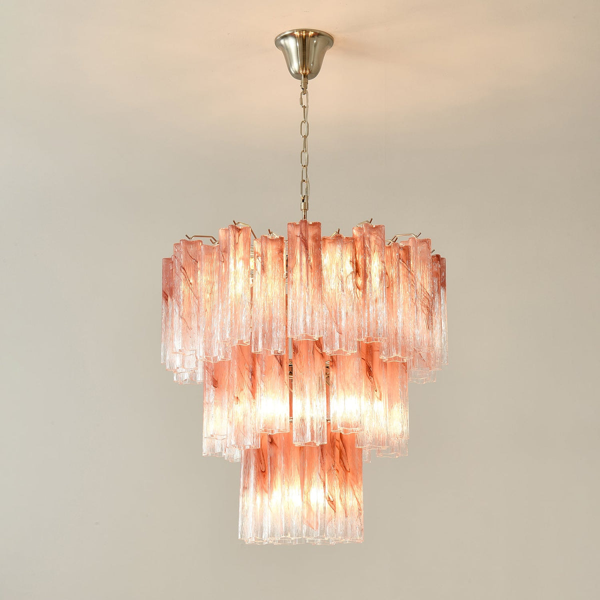 Rose Glass Tube Chandelier – Modern Designer Pendant Light