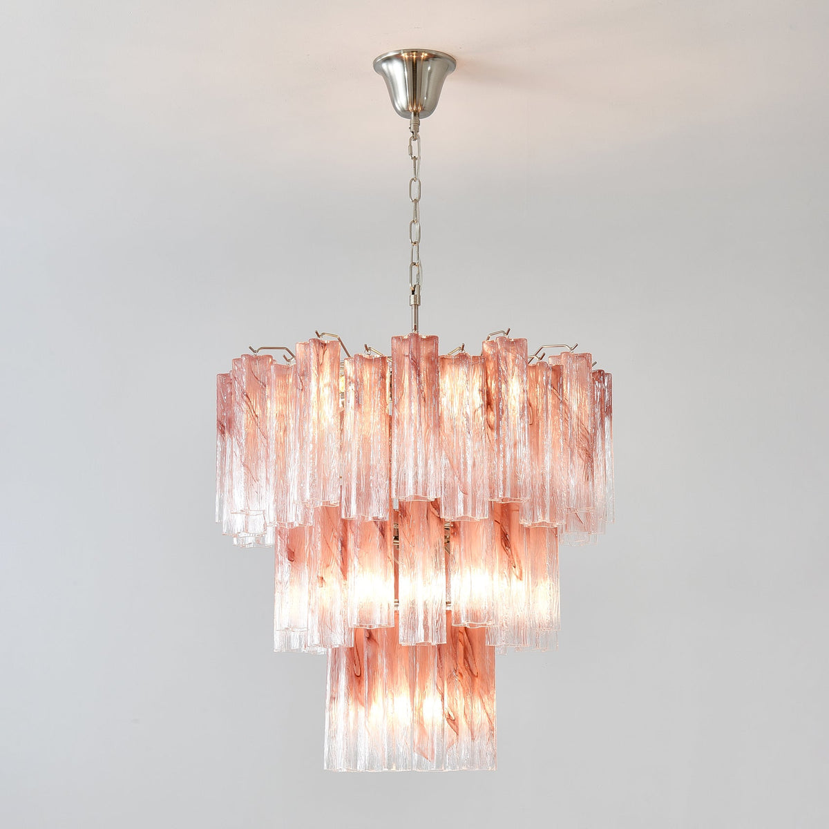 Rose Glass Tube Chandelier – Modern Designer Pendant Light
