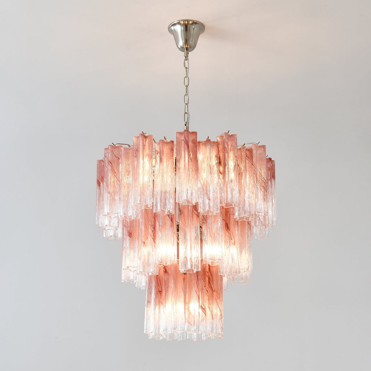 Rose Glass Tube Chandelier – Modern Designer Pendant Light