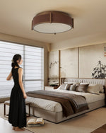 Celestial Bamboo Weave Flush Mount Ceiling Light with Integrated LED