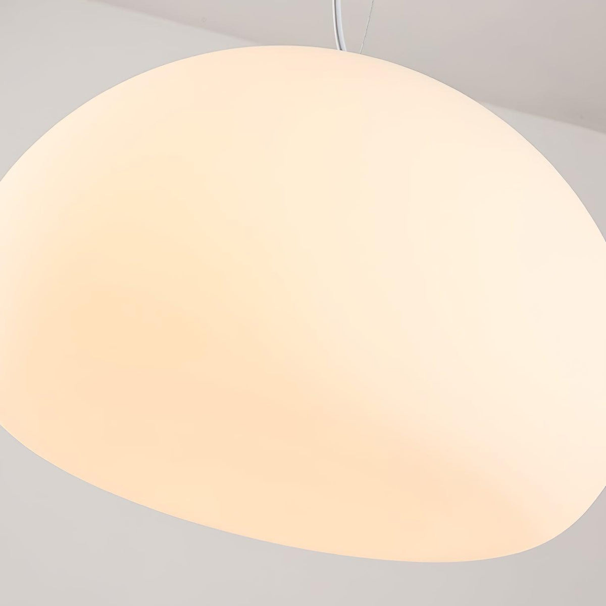 Steamed Bun Glass Pendant Light – Modern White Designer Ceiling Lamp
