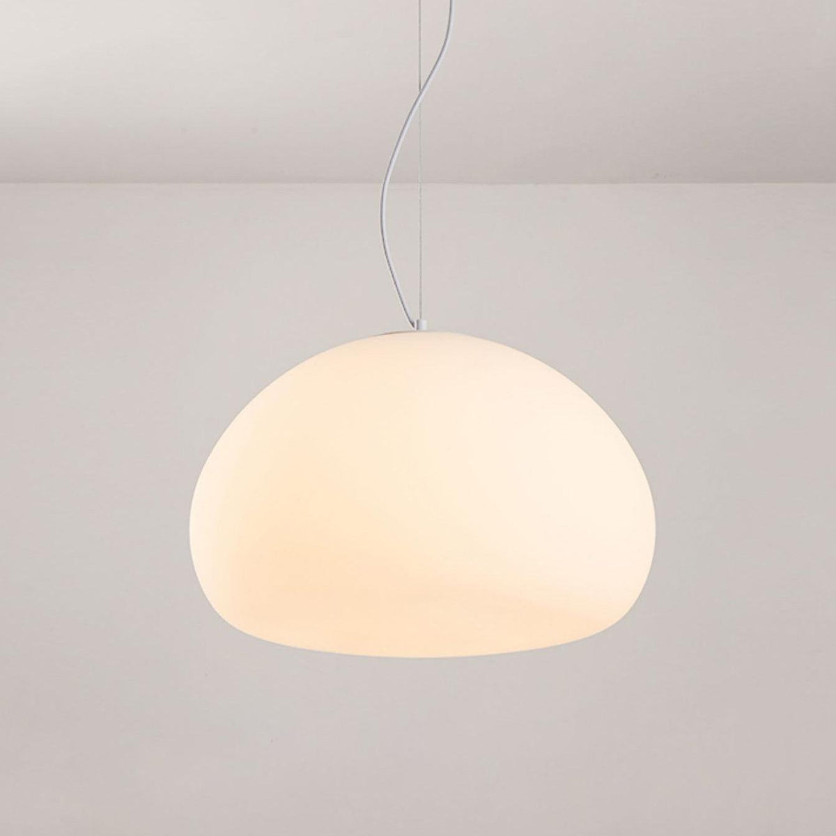 Steamed Bun Glass Pendant Light – Modern White Designer Ceiling Lamp
