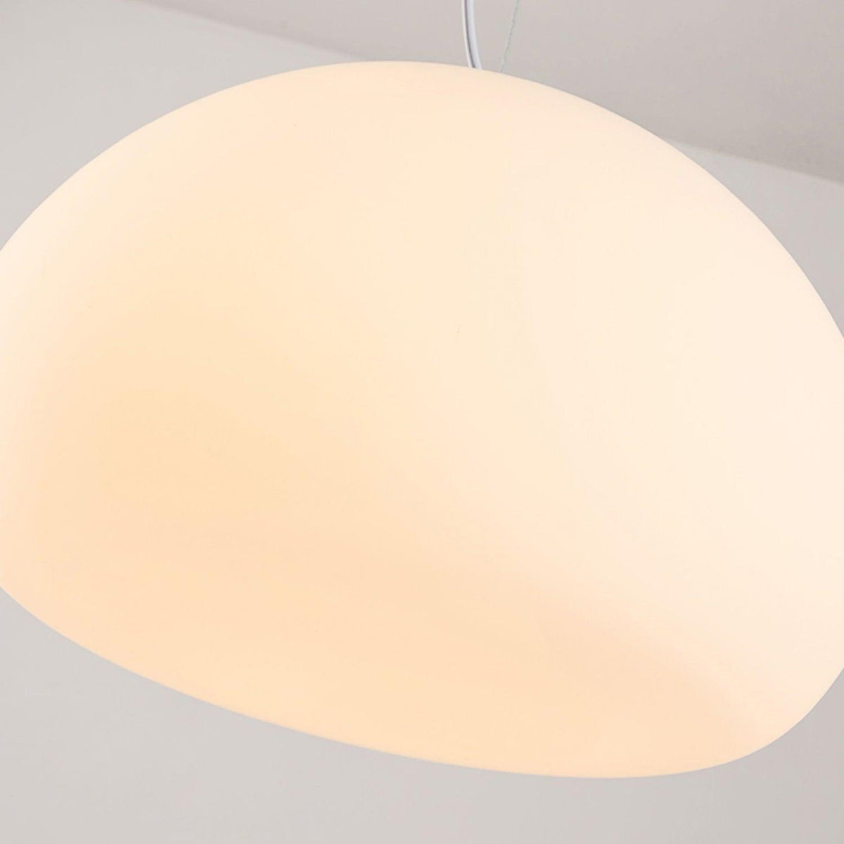 Steamed Bun Glass Pendant Light – Modern White Designer Ceiling Lamp