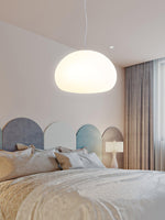 Steamed Bun Glass Pendant Light – Modern White Designer Ceiling Lamp