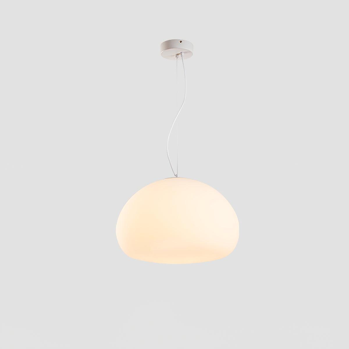 Steamed Bun Glass Pendant Light – Modern White Designer Ceiling Lamp