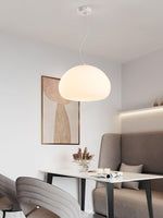 Steamed Bun Glass Pendant Light – Modern White Designer Ceiling Lamp