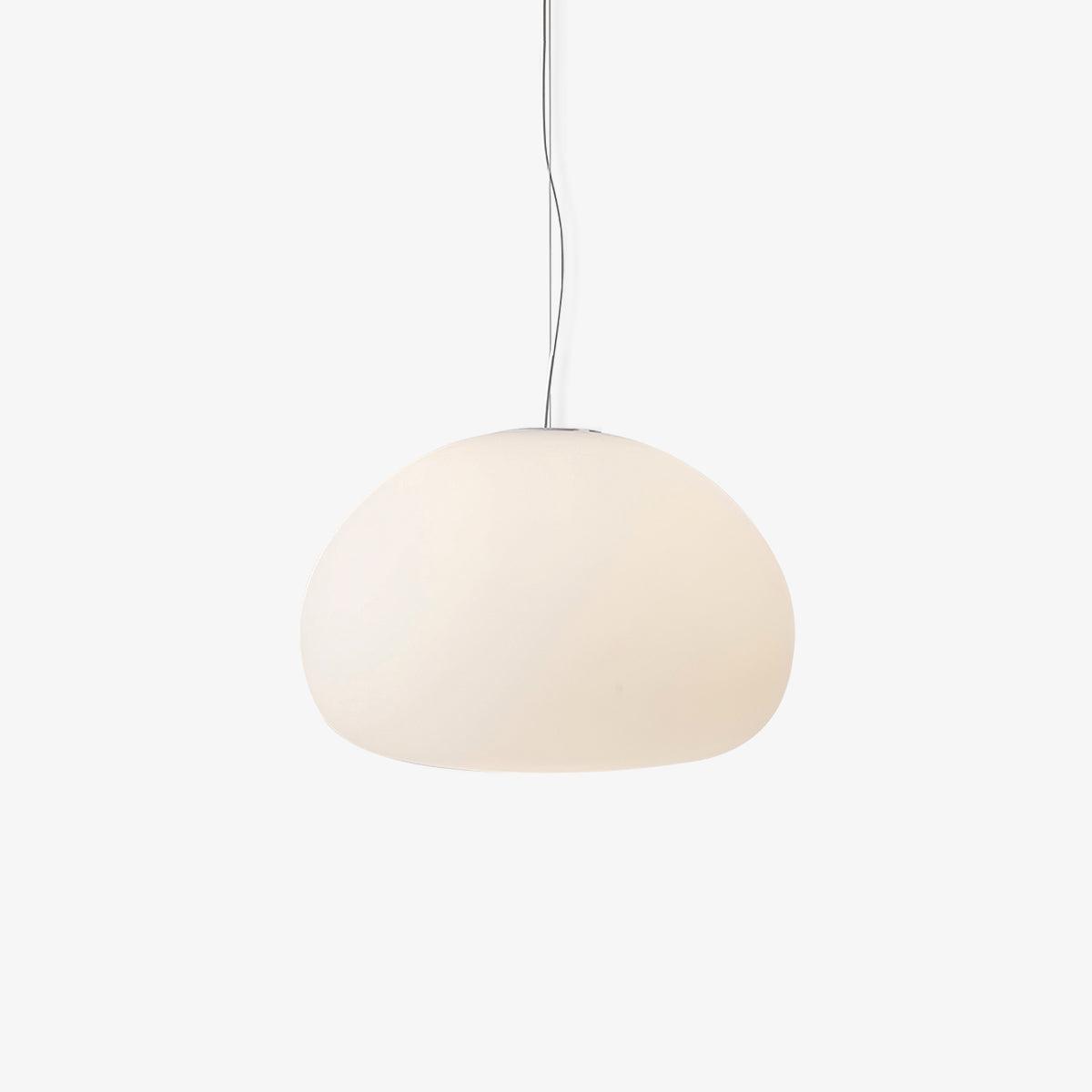 Steamed Bun Glass Pendant Light – Modern White Designer Ceiling Lamp