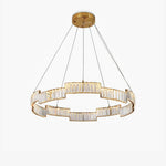 Stella Crystal Chandelier – Modern Gold LED Pendant Light for Dining Room and Foyer