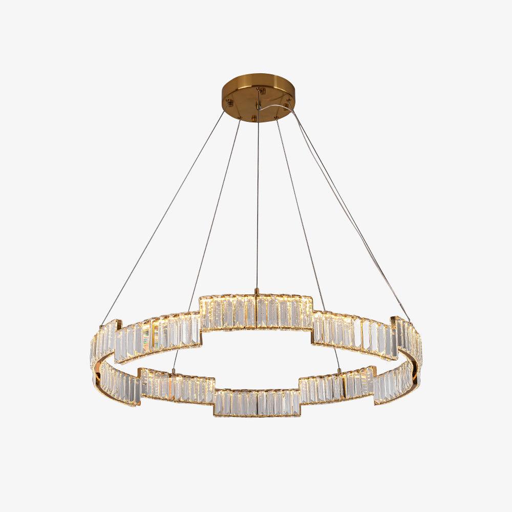 Stella Crystal Chandelier – Modern Gold LED Pendant Light for Dining Room and Foyer