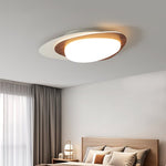 Stellar Orbit Ceiling Light — Modern Walnut LED Flush Mount