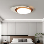 Stellar Orbit Ceiling Light — Modern Walnut LED Flush Mount