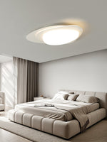 Stellar Orbit Ceiling Light — Modern Walnut LED Flush Mount