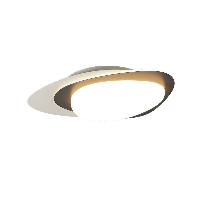 Stellar Orbit Ceiling Light — Modern Walnut LED Flush Mount