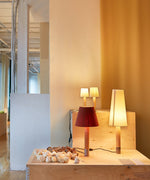 Stitched Table Lamp with Natural Parchment Shade and Wooden Base
