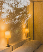 Stitched Table Lamp with Natural Parchment Shade and Wooden Base