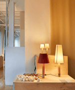 Stitched Table Lamp with Natural Parchment Shade and Wooden Base