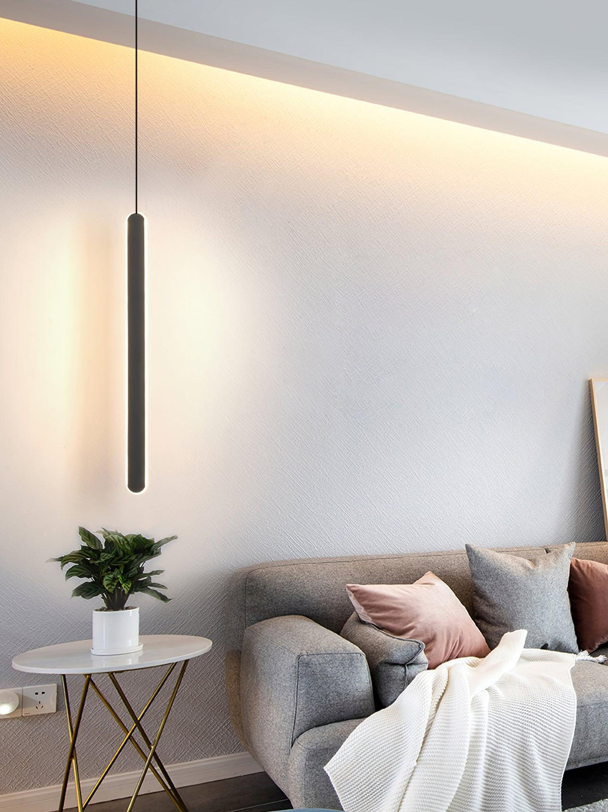 Stix Modern LED Pendant Light – Minimalist Linear Hanging Lamp for Dining Room and Living Room