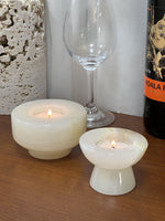 Stone Halo Candle Holder Set – Natural Marble, Jade & Travertine Tabletop Accents